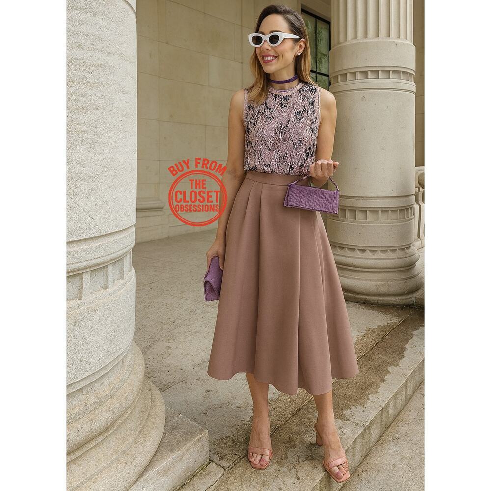 ZARA Limited Edition Wool Blend Midi Skirt NWT Quiet Luxury High Waist - Picture 11 of 16
